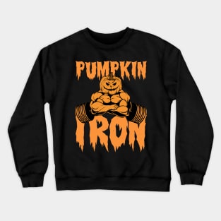 Halloween Pumpkin Barbell Iron Crewneck Sweatshirt